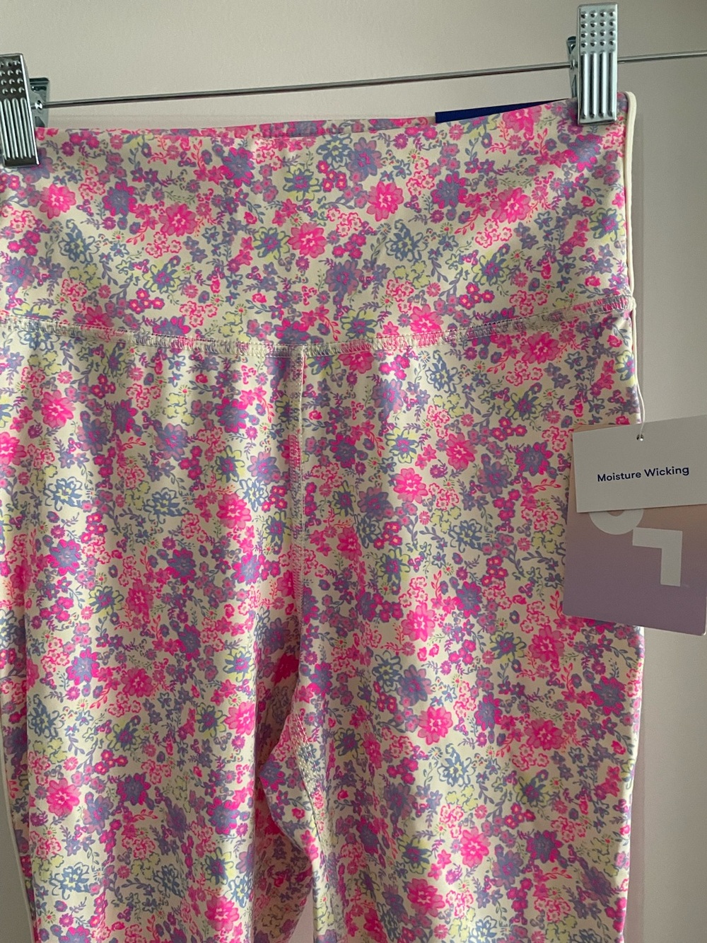 JoyLab Pink Floral Woman’s Leggings with Pastel Accents - Picture 2 of 4